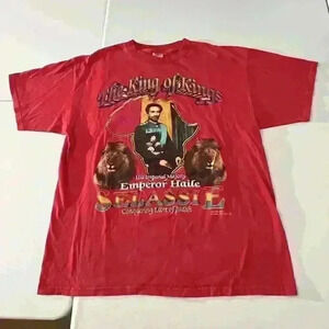 Vintage Rasta Reggae Rap T-Shirt XL King Selassie Bob Marley Sizzla Buju banton